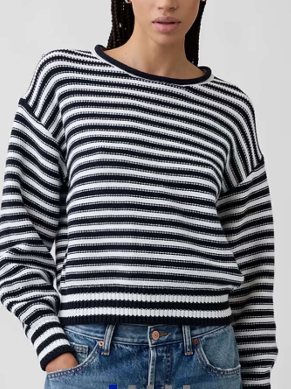 Gap Striped Black and White Rollneck Sweater 100% Cotton Size L NWT